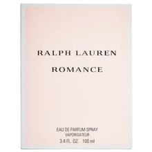 Ralph Lauren Romance eau de parfum spray box, pale pink with black lettering