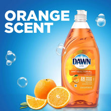Dawn Ultra antibacterial dish soap bottle with orange scent and orange fruit slices
