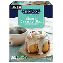 Cinnabon Classic Cinnamon Roll K-Cup pods box with mug and cinnamon roll photo