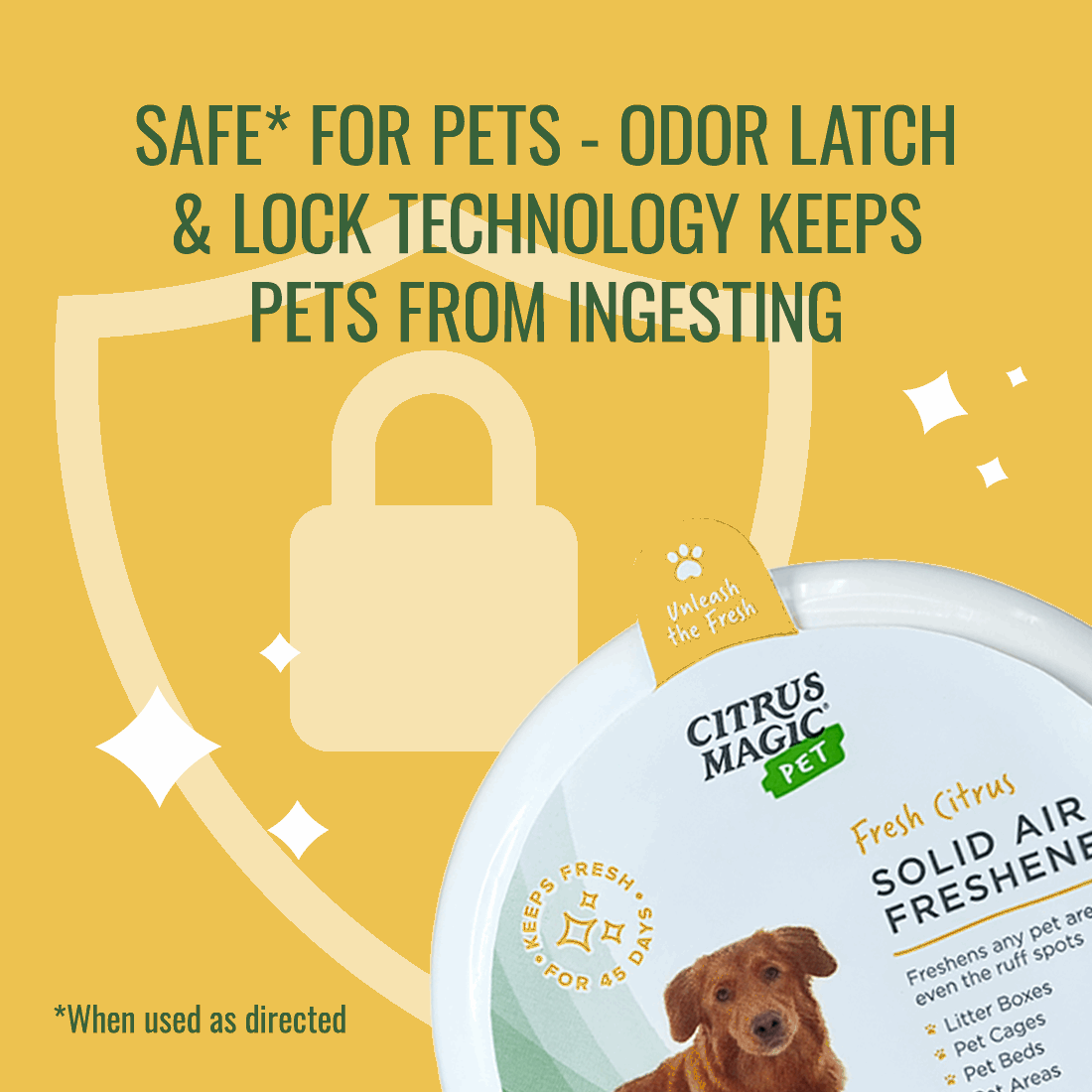 Citrus Magic Pet Deodorizing Solid Air Freshener for Pet Homes, Fresh Citrus - 8 oz