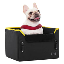 PETSFIT pet booster car seat black with plush lining and front pet opening