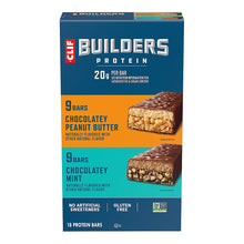 Clif Builders Protein Bars Variety Pack, Chocolate Mint & Chocolate Peanut Butter, 18 ct./2.4 oz.