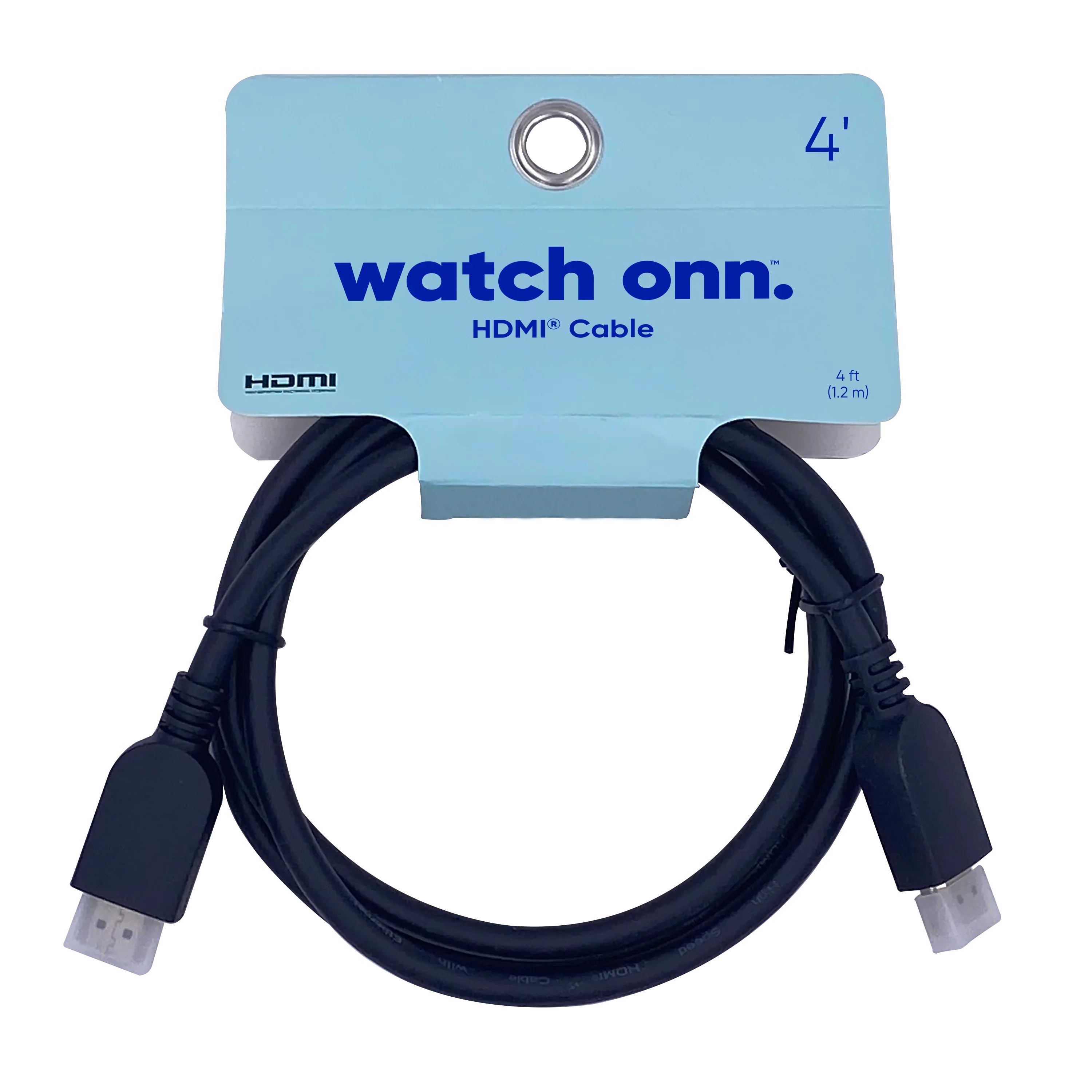 Onn. 4ft HDMI Cable, Black Color