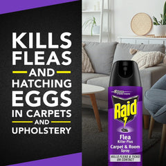 Raid Flea Killer Plus Carpet & Room Spray, Bug Spray Kills Fleas & Flea Eggs, 16 oz
