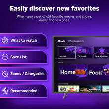 TV app discovery screen with What to watch, Save list, and categories