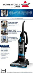 BISSELL PowerForce Helix, Bagless, Upright Vacuum, Pet Friendly, Scatter-Free Technology, Helix Dirt Separation System, Lightweight, 3313, Blue & Black