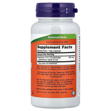 NOW Elderberry 500 mg veg capsule bottle back label with Supplement Facts