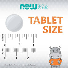 Kids tablet size chart graphic with ruler and cartoon character