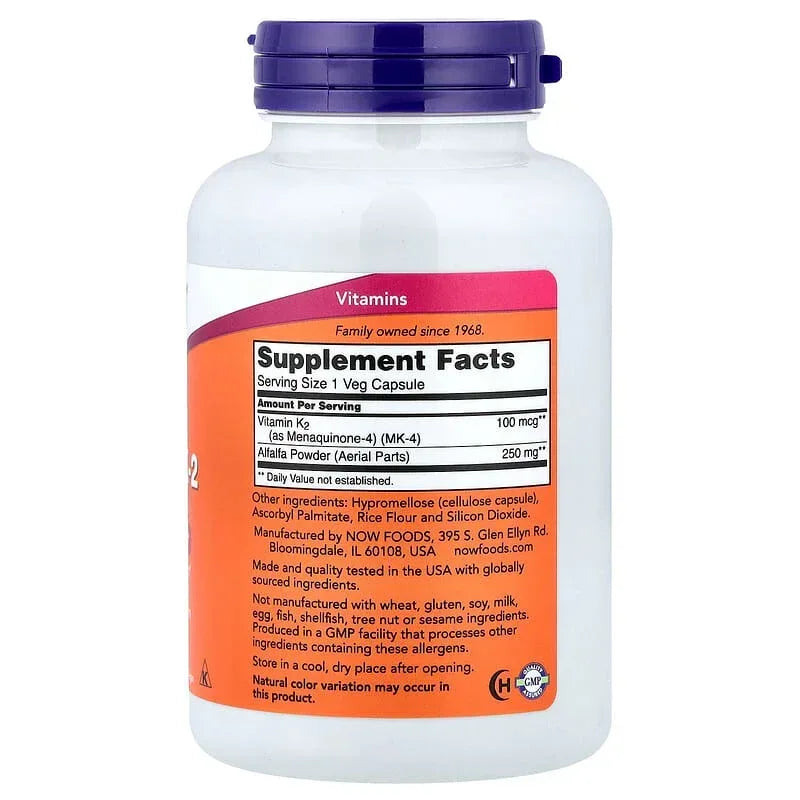 NOW Foods, Vitamin K-2, 100 mcg