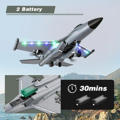 4DRC G1 RC Plane with 2 Take-off Modes, 2 Batteries and Light, 2.4GHz 4 Channel 6 Axis Gyro Stabilizer RTF Glider Remote Control Aircraft Planes Jet Fighter Toys Gift for Boys Kids Adults Beginners - USA MEGA SHOP