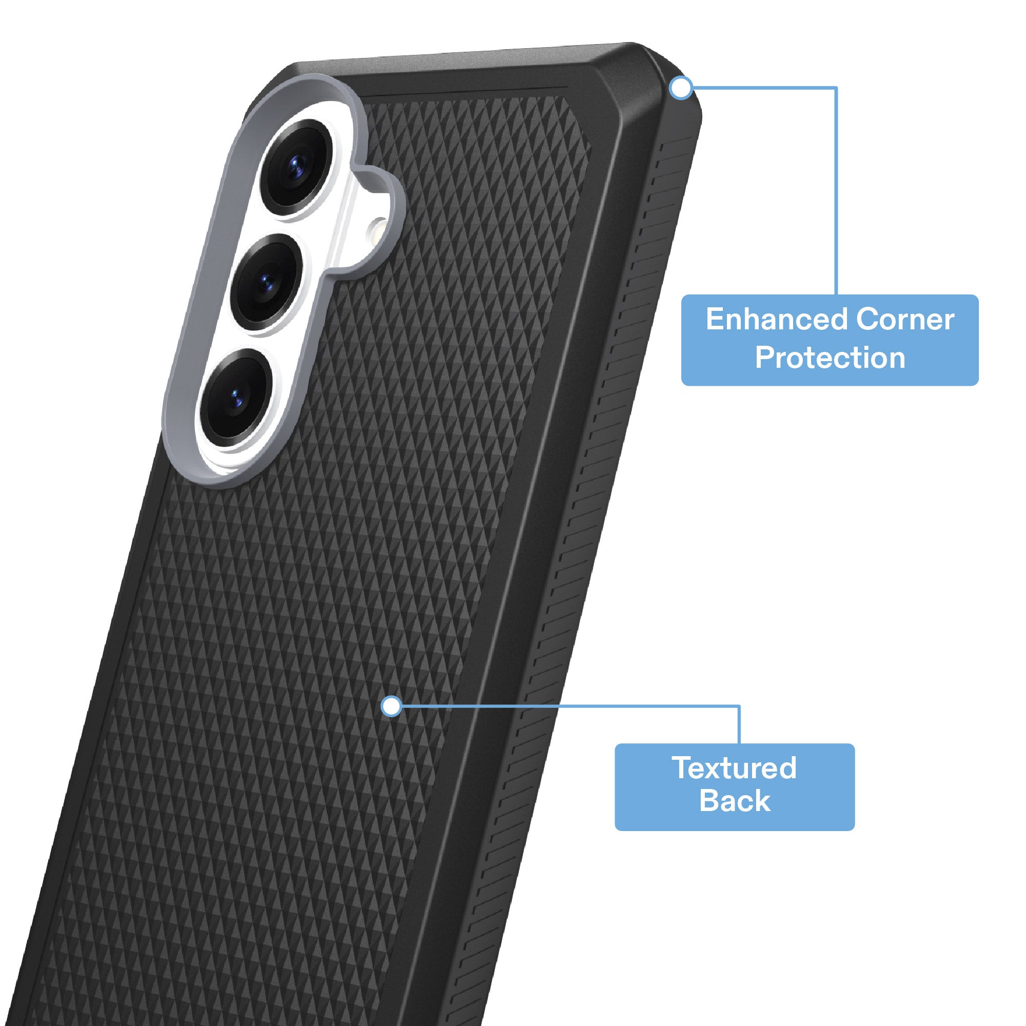 onn Magnetic Compatible Dual-Layer Phone Case for Samsung Galaxy S26 - Black
