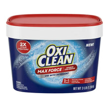 OxiClean Max Force advanced stain remover powder tub with red lid