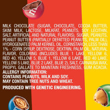 M&M's Classic Mix ingredient and allergen information text panel on candy bag