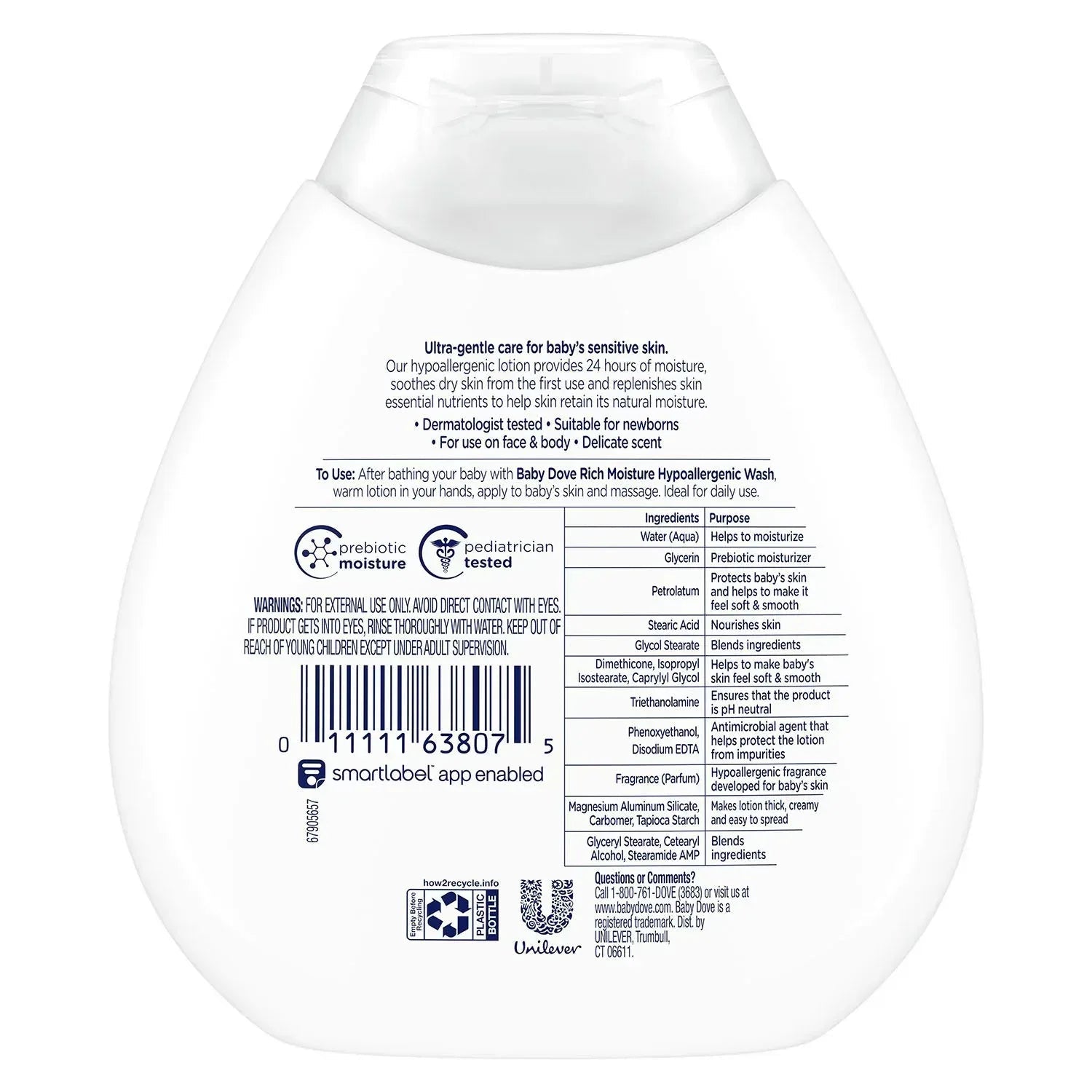 Baby Dove Wash and Lotion (2 - 20 Fl. Oz. & 1 - 6.5 Fl. Oz.)
