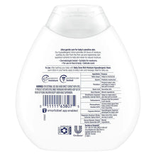 babyDove lotion bottle back label with barcode and usage information