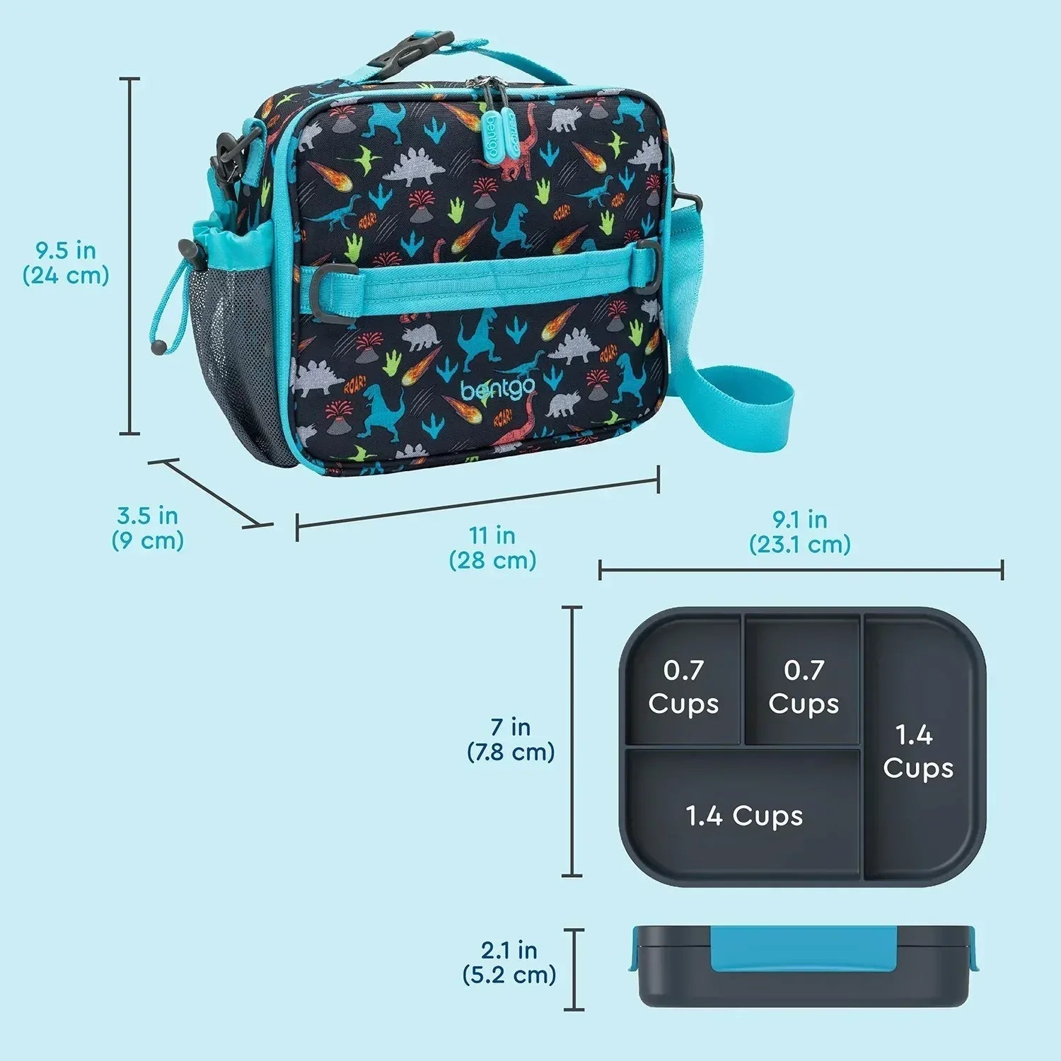 Bentgo 2-Piece Kids Snap & Go Lunch Set: Leak-Proof Lunch Box & Deluxe Insulated Lunch Bag
