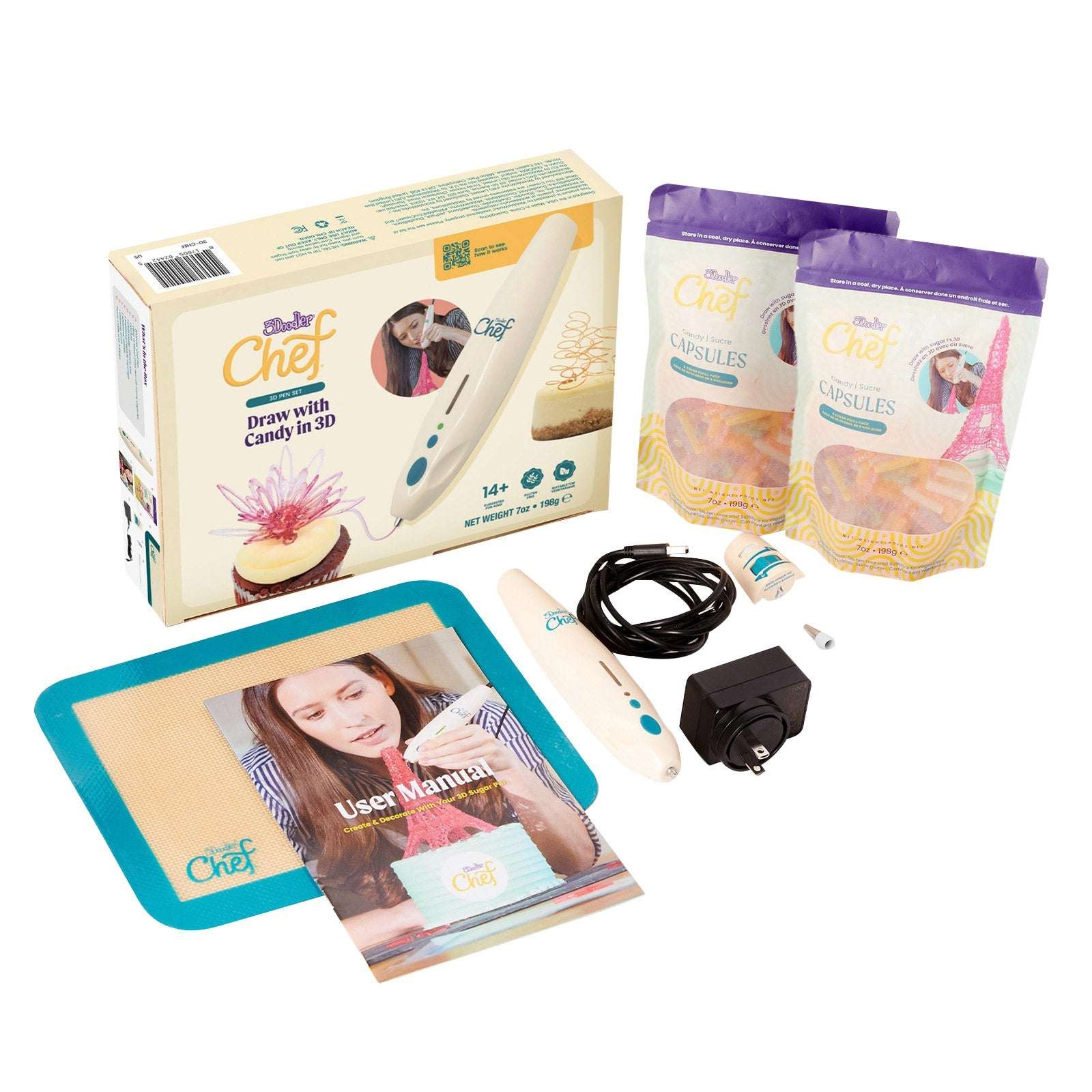 3Doodler Chef 3D Pen Bundle With Bonus Candy Refill Bag