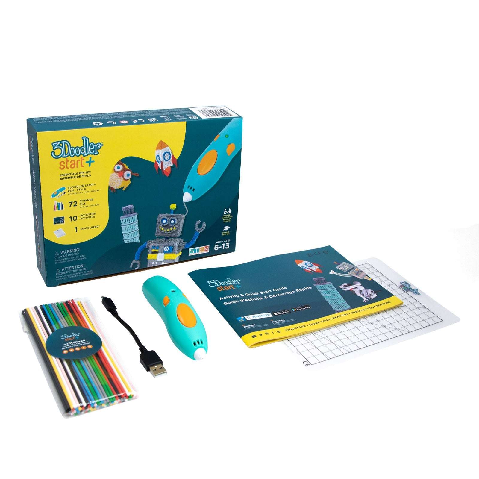 3Doodler Start+ 3D Pen Twin Pack Bundle w/Bonus Refill & Doodlepad