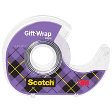 Purple Scotch 3M gift-wrap tape roll on clear plastic dispenser