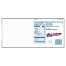 3 Musketeers nutrition label on back of candy bar wrapper