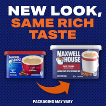 Instant café-style beverage mix canisters, Maxwell House Café Vienna, packaging may vary