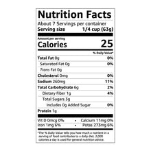 Tomato sauce can Nutrition Facts panel showing calories and serving size