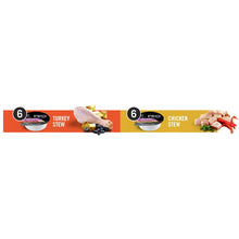 Variety pack flavor labels: turkey stew and chicken stew, 6 each