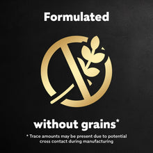 No grains icon for dog food, gold leaf and paw symbol