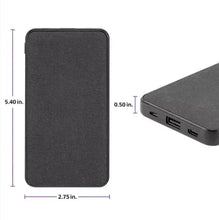 Gray power bank side view with three USB ports