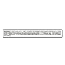 Wet cat food can back label with ingredients and nutrition information panel