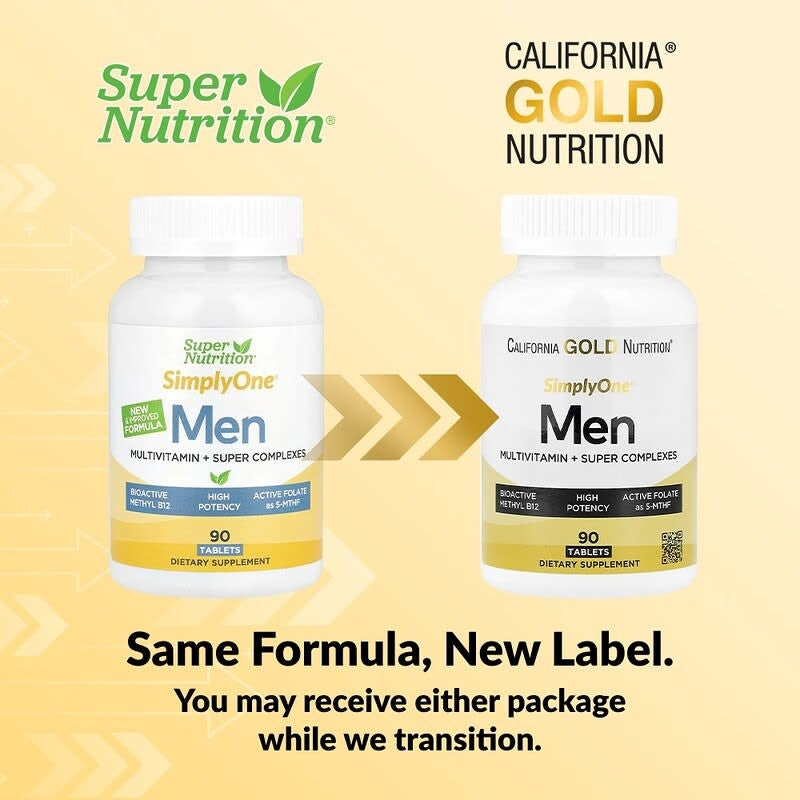 California Gold Nutrition, SimplyOne®, Men’s Multivitamin + Super Complexes with Vitamin C + Super Adaptogen Complex, 90 Tablets