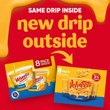 Velveeta "new drip outside" promotion for 8-pack microwavable shells and cheese cups