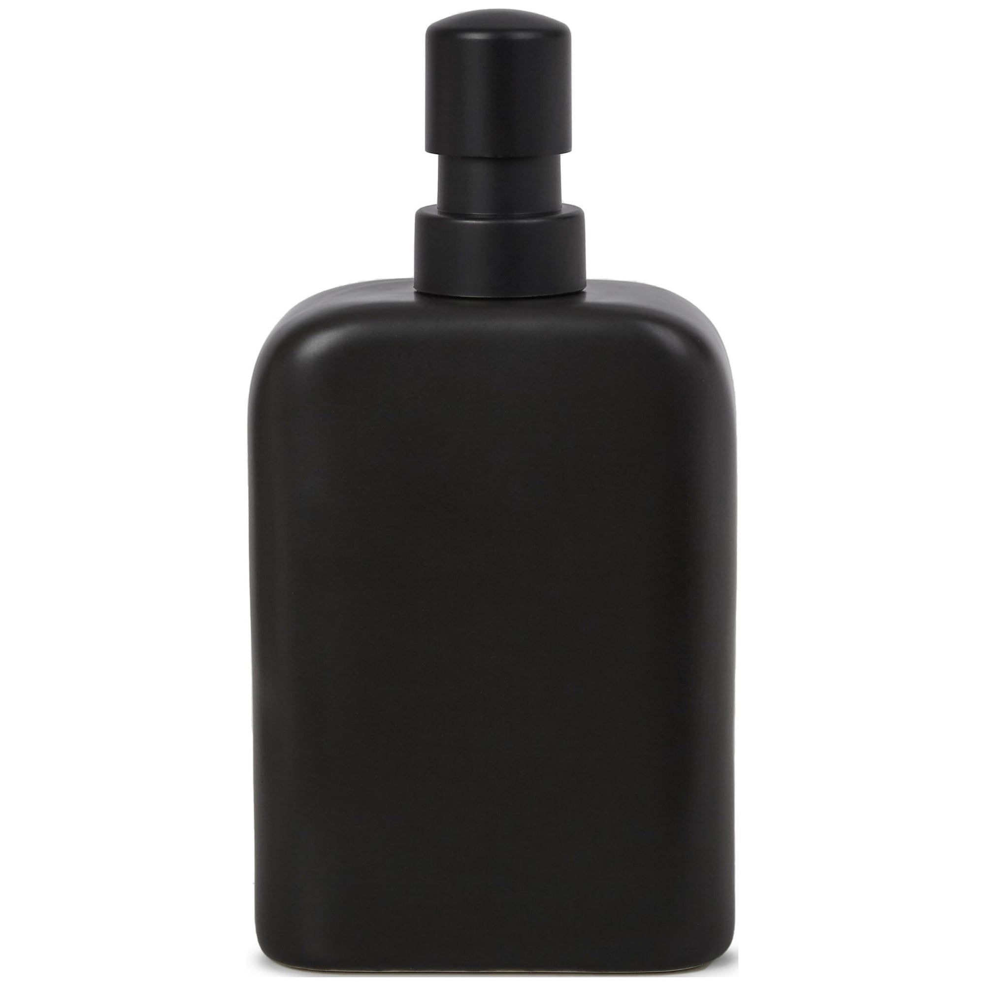 Mainstays Ceramic Kitchen Soap Dispenser with Pump and Sponge Holder, Sink Caddy Organizer for Dish Soap, Sponge and Cleaning Supplies, Black