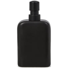 Black ceramic soap dispenser with pump, smooth front