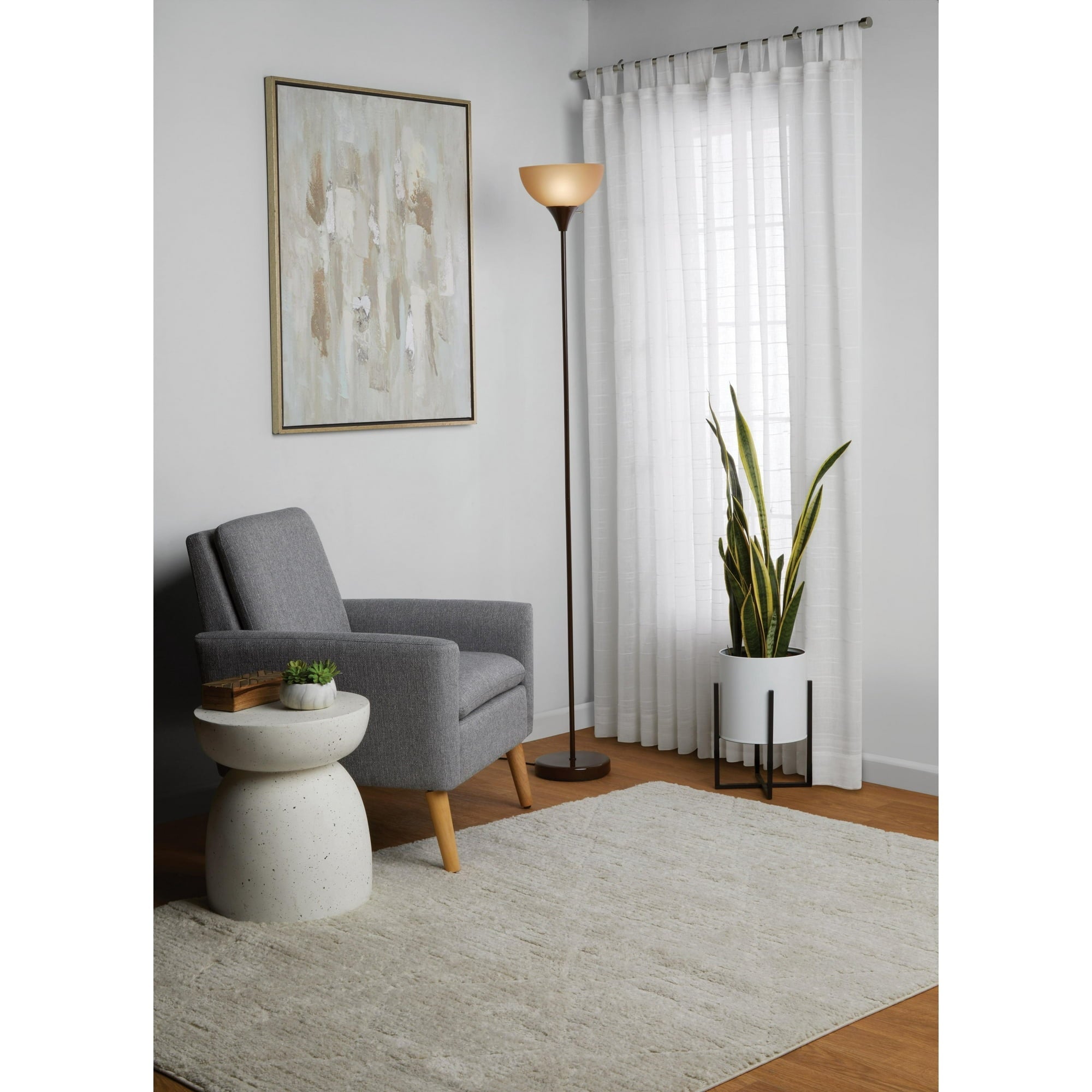 Mainstays 71-Inch Black Floor Lamp with Modern Design and 3-Way Switch