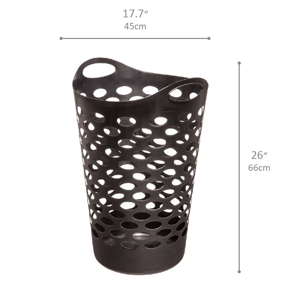 Mainstays Flex Carrying Handles Laundry Hamper, Black, Adult