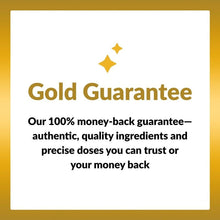 Gold Guarantee money-back guarantee card for California Gold Nutrition