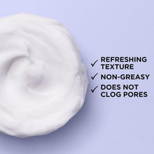 White face moisturizer cream texture swatch with non-greasy claim