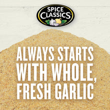 Spice Classics granulated garlic powder mound with logo