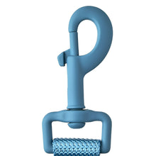 Blue neoprene leash clip with cushioned strap section