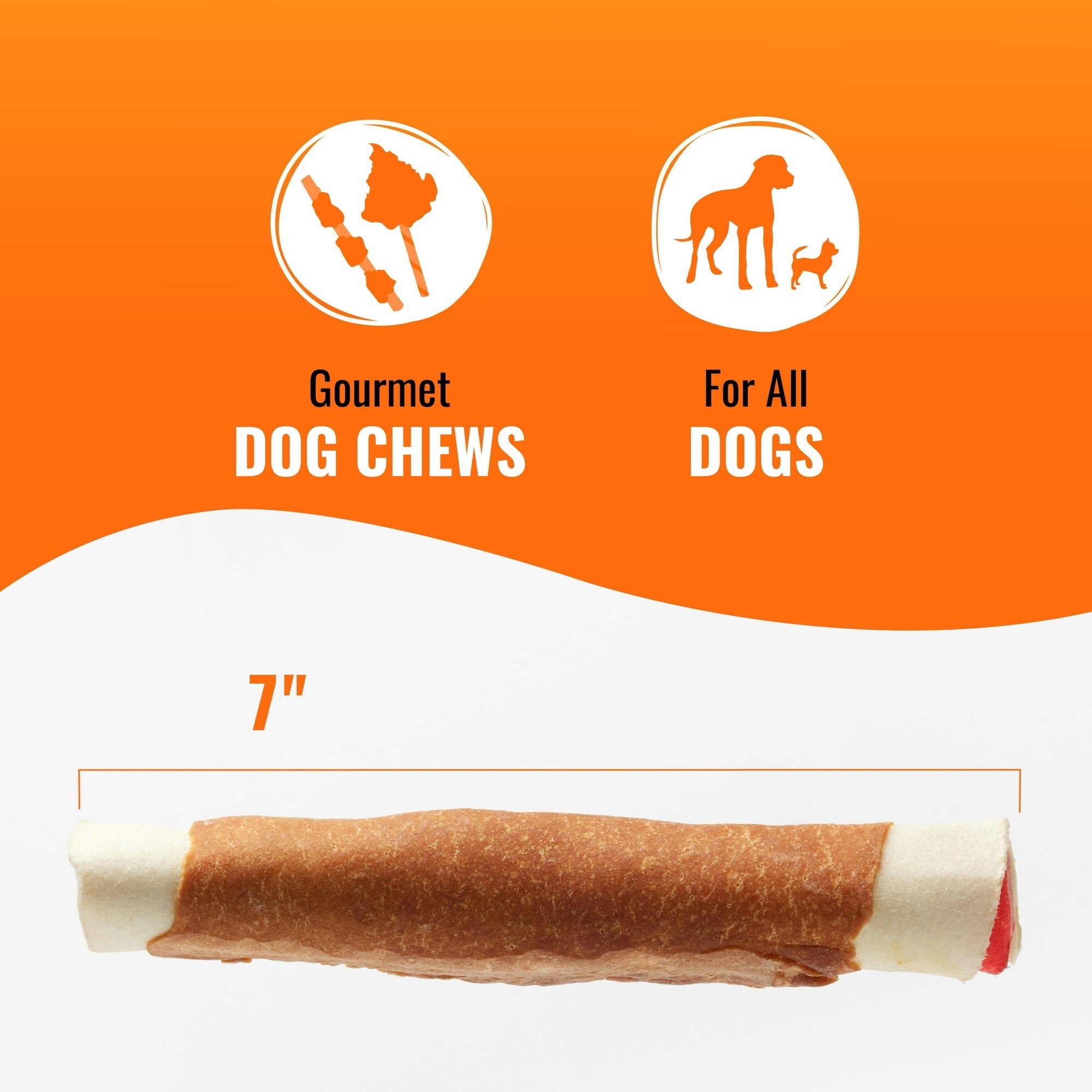 Good ’n’ Fun Triple Flavor Chews, 7 Inch Rolls, Rawhide for Dogs, 6 Count
