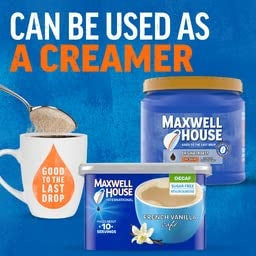 Maxwell House Instant Cafe-Style Beverage Mix, Decaf and Sugar Free, Easy to Prepare, 1 Canister, for Quick Morning Coffee or Afternoon Treat, French Vanilla Cafe, Kosher Dairy, 4.3 oz