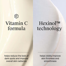 Neutrogena face moisturizer swatch showing Vitamin C formula and Hexinol technology