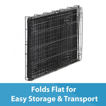 Foldable wire dog crate that folds flat for easy storage and transport