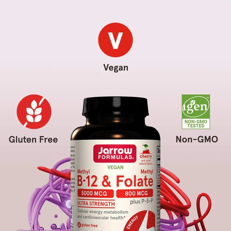 Jarrow Formulas, Vegan Methyl B-12 & Methyl Folate, Chewable Tablets