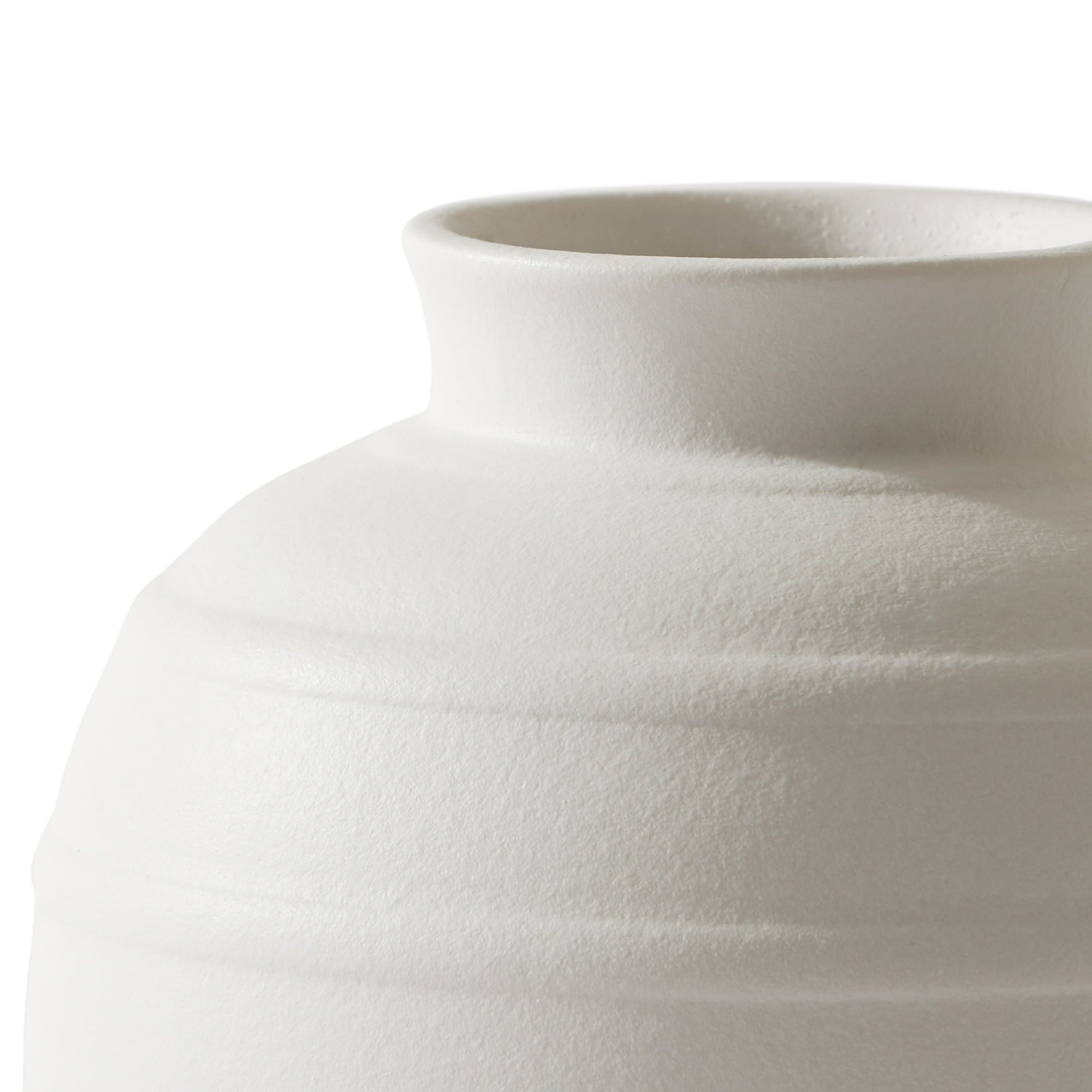 Better Homes & Gardens White 8-Inch Textured Ribbed Ceramic Vase