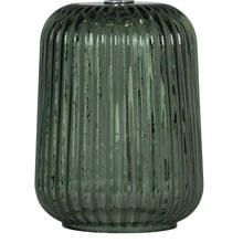 Mainstays dark green ribbed glass table lamp base with fluted texture