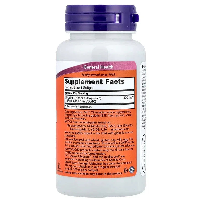 NOW Foods, Ubiquinol, 100 mg & 200 mg - USA MEGA SHOP