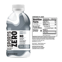 Sports Drink Zero bottle, Cool Cherry flavor, gray bottle with Zero Sugar label