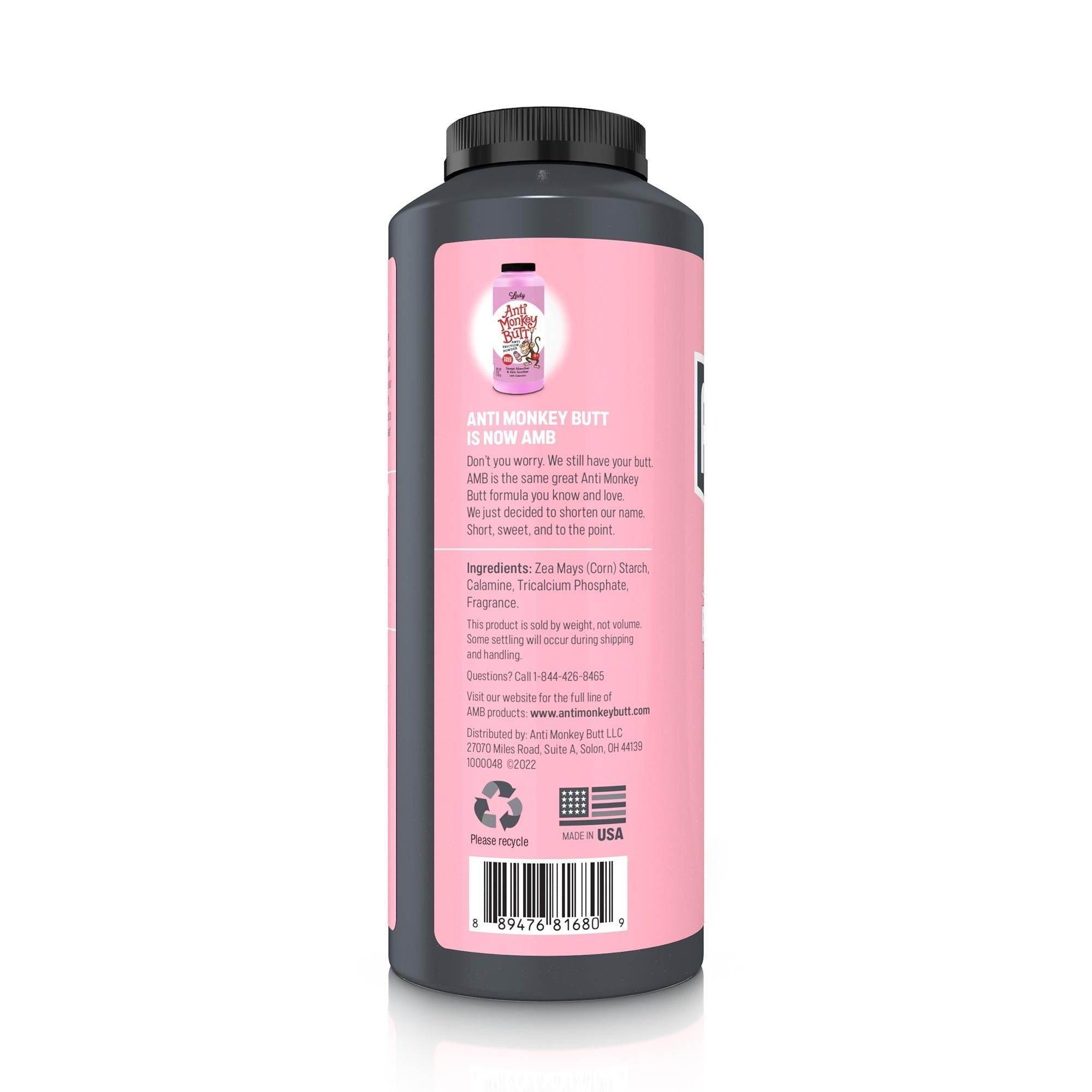 Anti Monkey Butt Powder for Women 2Pk – Anti-Chafing, Sweat Absorbing, 16oz